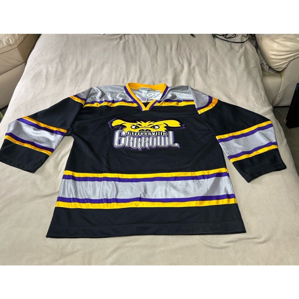 Vintage GREENVILLE GRRROWL GROWL ECHL Hockey Jersey Size XL OT Sports